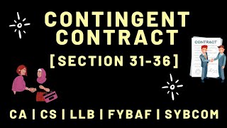 Contingent Contract | Section 31-36 | Indian Contract Act | Examples | Explained in Hindi