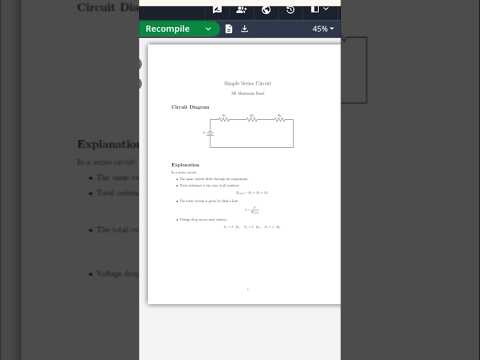 Series circuit using Latex coding