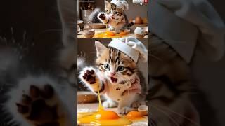 The Most Adorable Tiny Cat Bakes Cupcakes