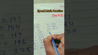 Day 9/21 days Speed Math practice Squares and Cube #challenge #practice #support #explore #maths #og