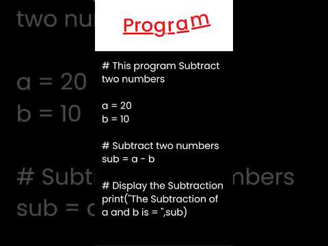 Python Program to Subtract Two Numbers | Step-by-Step Tutorial