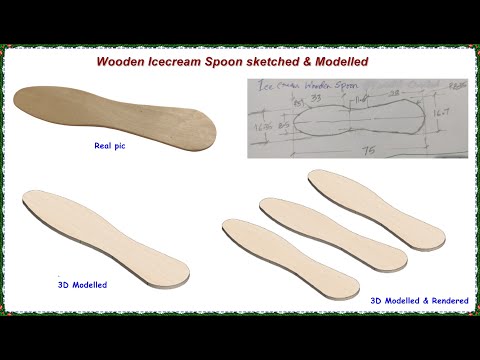 Exploring Digital Design of a Wooden Icecream Spoon; #3dmodeling  #learning #3d #solidworks