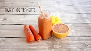 Smoothie à la carotte/pamplemousse/mangue et camu-camu pour le bronzage
