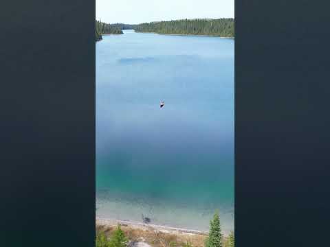 Solo camping on a crystal clear blue lake #camping #outdoors #nature #adventure #canoe #fishing