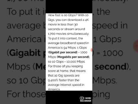 10 Gig internet explained a little.