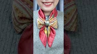 Silk Swag:Trendiest Way to Knot Your Yellow Scarf#shorts #trending #utubeshorts #shortvideo#viral