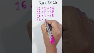 Table Of 16 | 16 Multiplication Table | 16 Times Table #tableof16 #16multiplicationtable