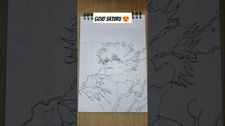 Drawing Gojo Saturo on my first book 🤩!! #drawing #shortsfeed #trending #gojo #gojosatoru #anime