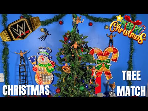 WWE Christmas Tree Action Figure Championship Match