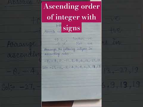 Ascending order of Integers with +,- Sign #mathematics #ytshorts