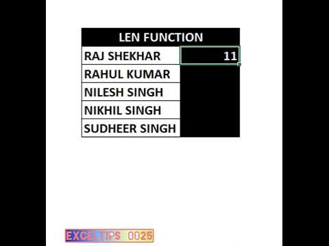 The Excel LEN function returns the length of a given text string as the number of characters