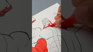 ++Drawing Four Arms BEN 10 Using Plus Line Method #shorts #fourarms #ben10 #viralvideo #trending
