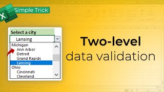 Two-level data validation in Excel - Simple trick