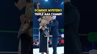 DOMINIK MYSTERIO IS TRIPLE AAA CHAMPION #wwechampion #wwe #wweevent #clashinparis #prowrestling