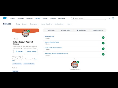 Create an Approval Process | Build a Discount Approval Process | Trailhead | Salesforce | Internship