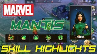 MARVEL SUPER WAR - MANTIS SKILL & ABILITIES HIGHLIGHTS (ANDROID/IOS) GAMEPLAY