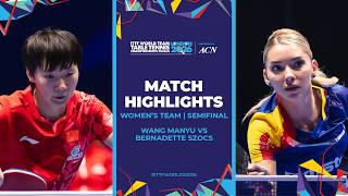 Wang Manyu vs Bernadette Szocs | WT - SF | #ITTFWorlds2026