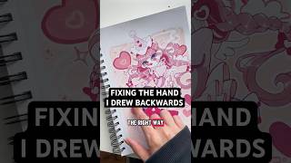 Fixing the hand I drew backwards. #drawing #art