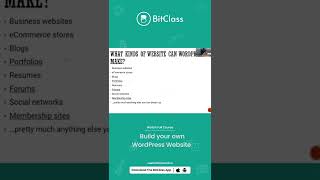 Build your own WordPress Website l BitClass #QuickBits 🚀 Join for FREE https://www.bitclass.live