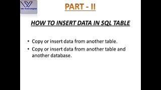 Insert Data in sql table || How to insert data in sql table || sql table || data insert in table