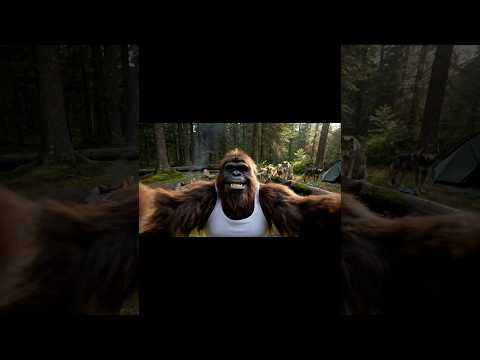 Bigfoot meets some wolves #bigfoot #veo3 #bigfootvlog #funny #ai #vlog