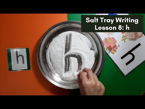 Salt Tray Writing | Lesson 8: Phonic h |  Montessori Homeschool Curriculum by Junior Scholars