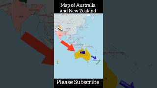 Map of Australia and New Zealand #worldmap #oceania #australia #newzealand