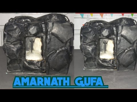 DIY Amarnath gufa making | with cardboard in #diy #craft #art #amarnath #gufa