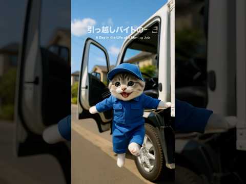 「むぎの引越しバイトの1日に密着」#cat #バイト #マンチカン #猫 #cute #shorts