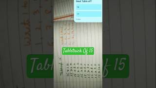 Easy Table Trick of 15 #shorts  #tables #tablestricks #mathstables #tablelearningtrick #tableof15