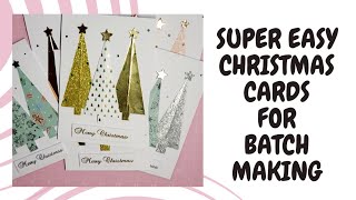 Super Easy Handmade Christmas Cards. No Dies Needed. Ideal for Batch making. Triangle Trees #1 #xmas