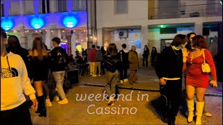 Cassino Italy 🇮🇹 Weekend Nights Life style  [4k] Walking tour