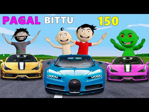 Pagal Bittu Sittu 150 | Super Car Wala Cartoon | Gadi Wala Cartoon | Bittu Sittu Toons | Cartoon