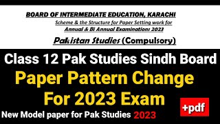 Class 12 Model Paper 2023 Sindh board • Second year paper Pattern 2023