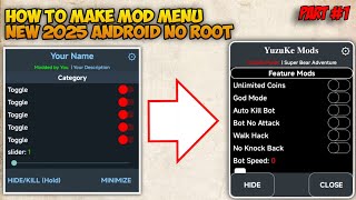 HOW TO MAKE MOD MENU NEW 2025 ANDROID DEVICE NO ROOT #part1 
