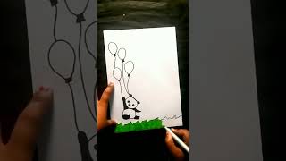 Panda border design for school projects #omkaracreations #shorts #shortvideo #projectwork #school