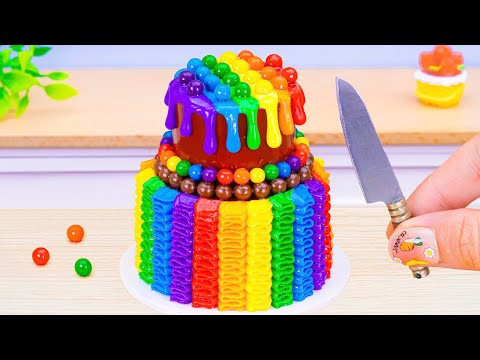 Amazing Rainbow Buttercream Cake Decorating 🌈Best Yummy and Easy Birthday Cake Recipe Compilation