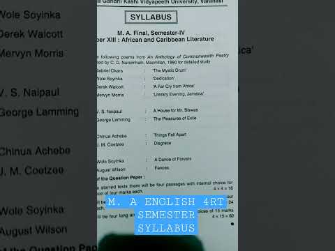 M. a English  SYLLABUS semester -IV,  paper XIII, paper13, paper thirteen 'ENGLISH LITERATURE📚📚
