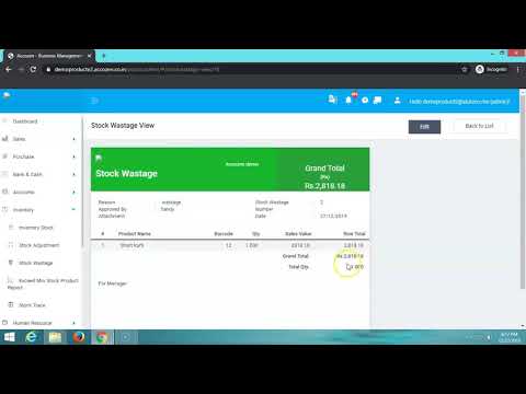How to create Stock wastage in  Accozen POS  billing software ?