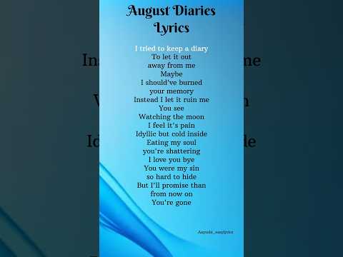 Dharia-"August Diaries" Lyrics #august #song #songlyrics #shorts