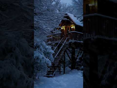 Intense Blizzard at a Lonely Log Cabin┇Winter Storm  #heavysnowstormsoundsforsleeping #howlingwind