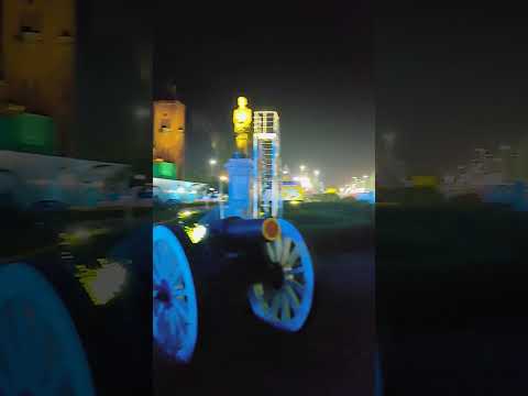 sky blue light in ribbon building 🏫 in night view | amazing building amazing look in ribbon building