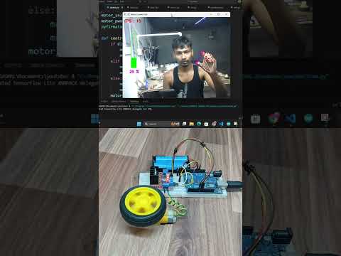 control motor speed using hand gestures! #arduino #computervision #python #opencv #shorts