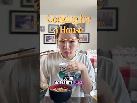 Day 34: Sukiyaki beef and enoki mushrooms | COOKING FOR A HOUSE #cookingathome