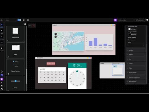 Tkinter Drag and Drop Builder | Figma tkinter builder | PyUiBuilder