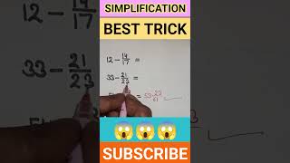 😱😱Simplification Best Question Trick #simplification #mathstricks #shorts #mathsolutions #shortsfeed