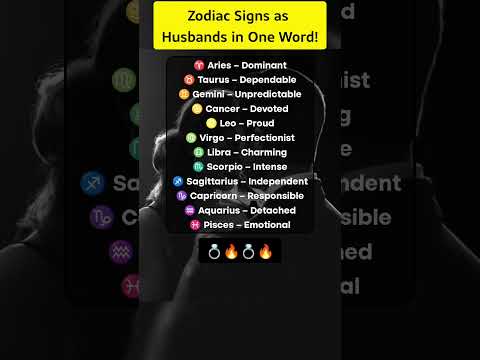 Zodiac Signs as Husbands in One Word! 💍🔥 | Must Watch! #zodiacsign #shorts