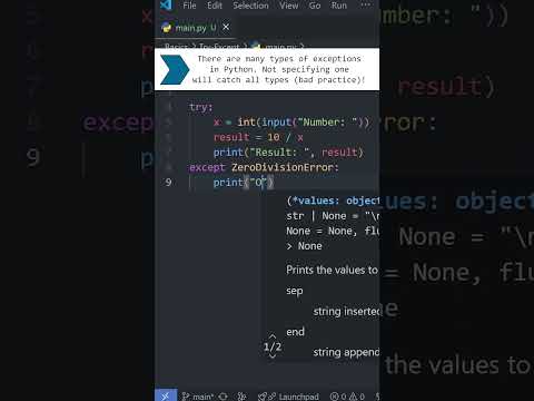 Python Basics: ERROR HANDLING in Under a Minute! 🚨