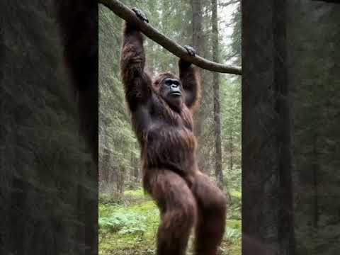 Bigfoot workout in the forest. Bigfoot vlog