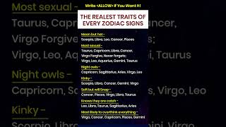 The Realest Traits Of Every Zodiac Signs #zodiac #zodiacsigns #astrology #astrologysigns #tarot